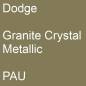 Preview: Dodge, Granite Crystal Metallic, PAU.